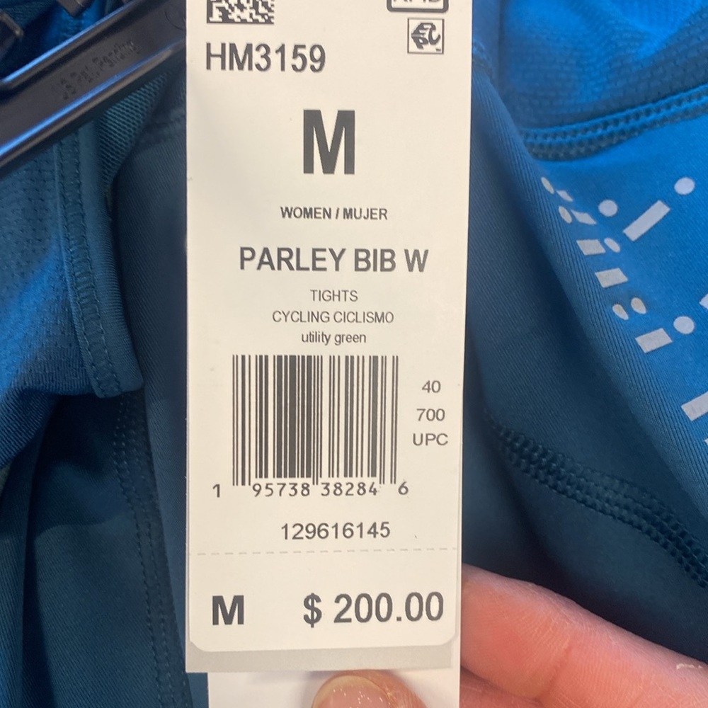 Adidas Women's Teal Parley  Cycling Shorts bib NWT - Picture 7 of 9